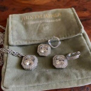Judith Ripka ~ cushion cut necklace and earring set.